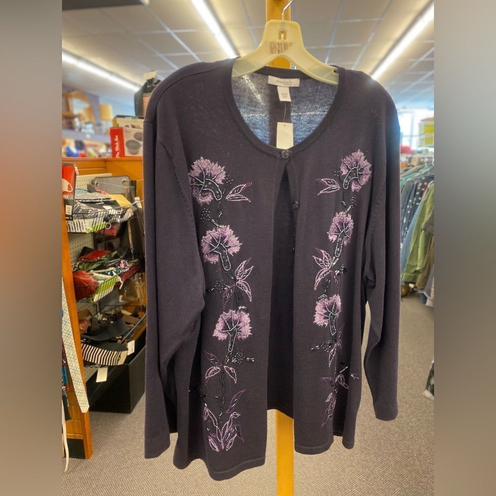 🛍️ 🎈Dressbard 18/20 Deep Purple w. Floral Design Sweater